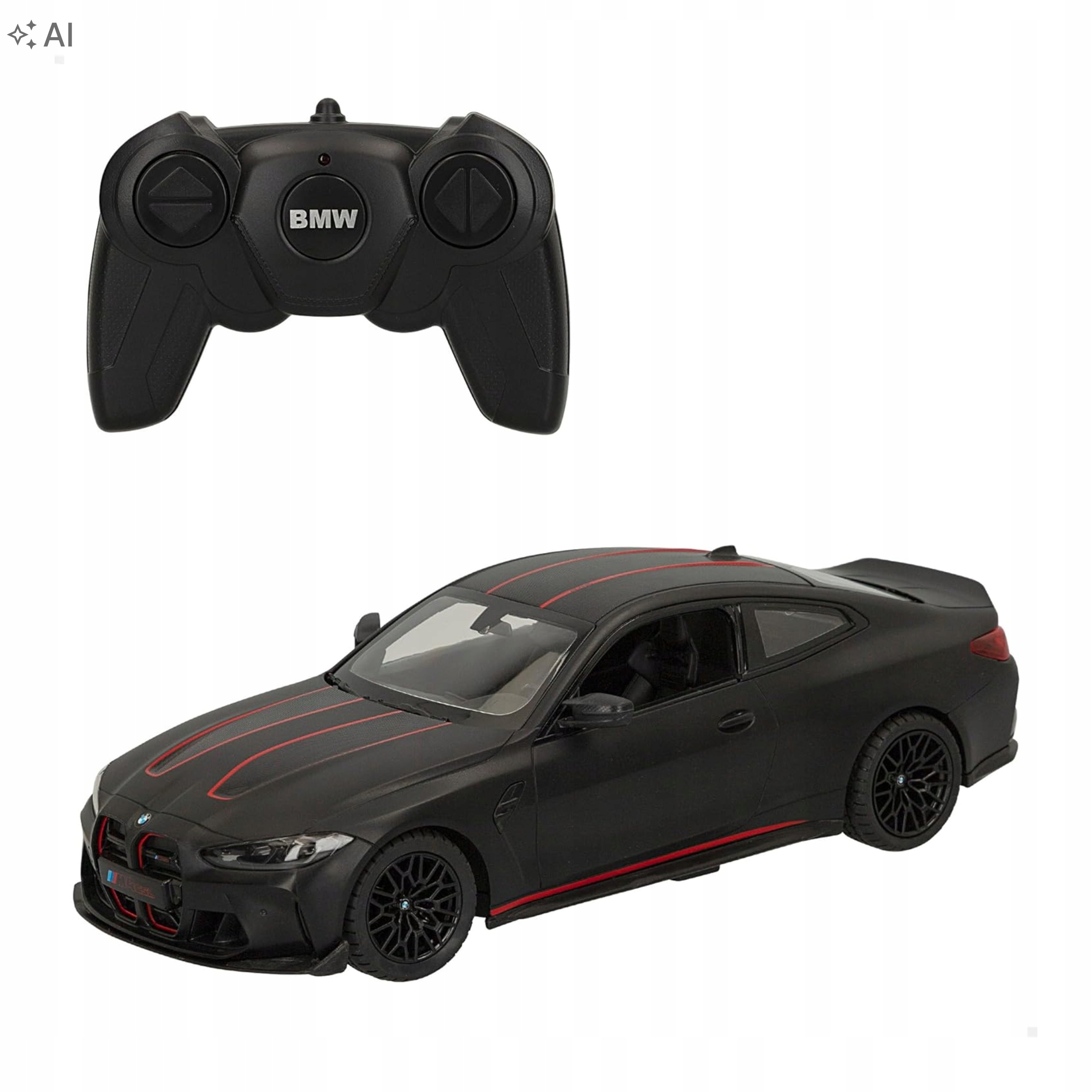 Auto Rc Bmw M4 Csl 1:16 czarne Led pilot zdalny dla dzieci