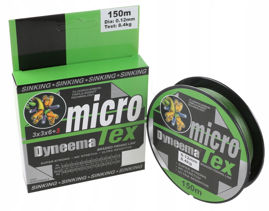 

Plecionka 150m 300m Dyneema zielona 0,12mm 8,4kg