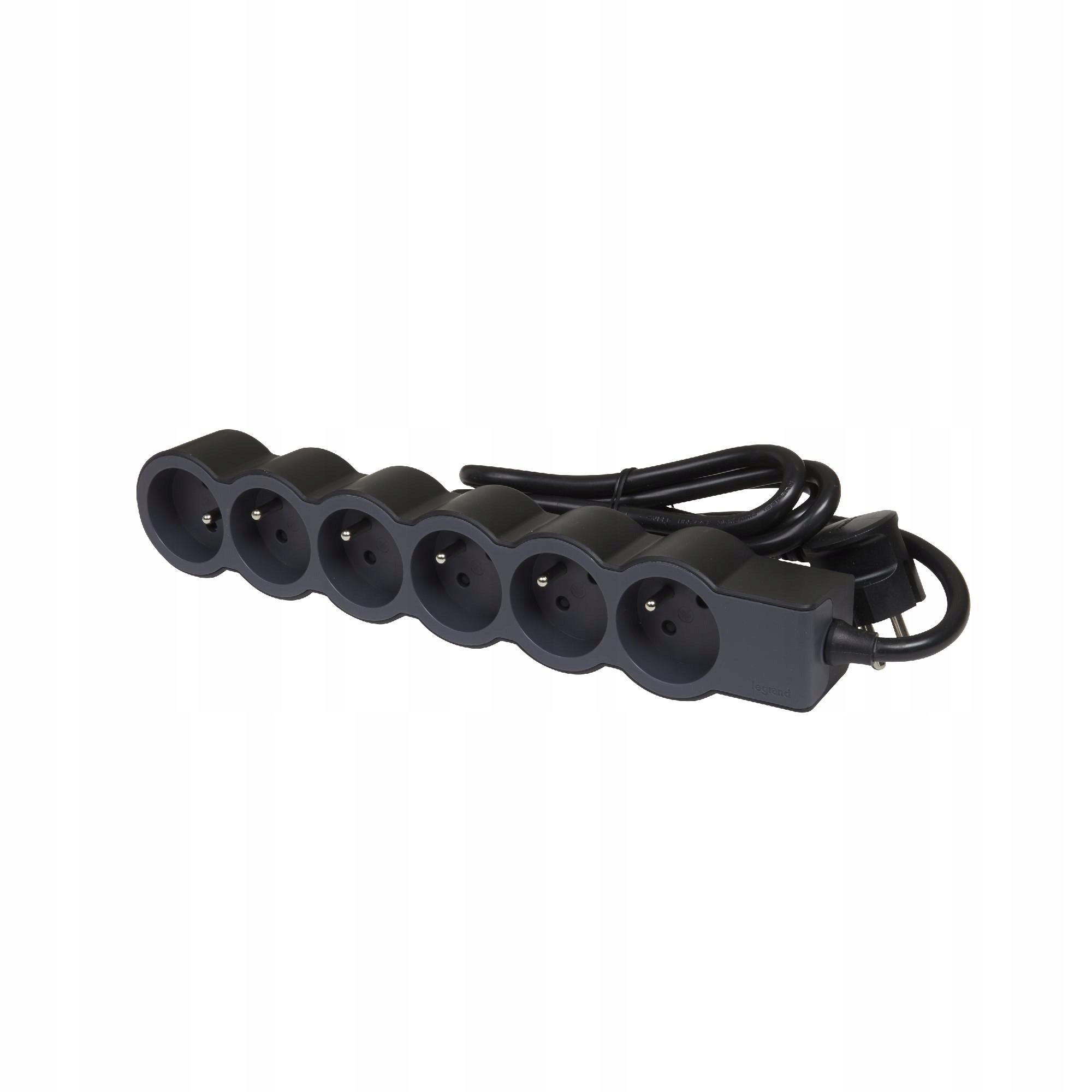 Prodlužovací Kabel 6X2P+Z 1.5M Legrand 049486 Černý