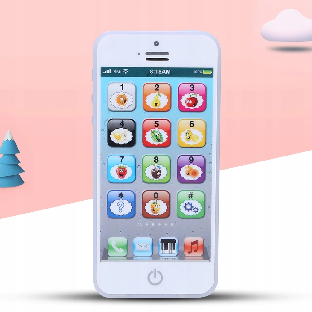 TELEFON ZABAWKOWY SMARTFON EDUKACYJNY BIALY Marka bez marki