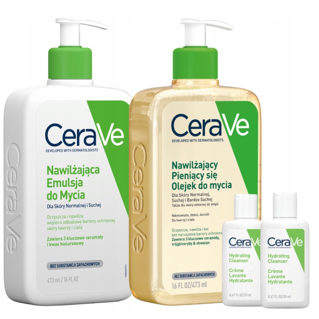CeraVe Emulsja Nawilżająca do Mycia 473ml, Olejek do Ciała 473ml