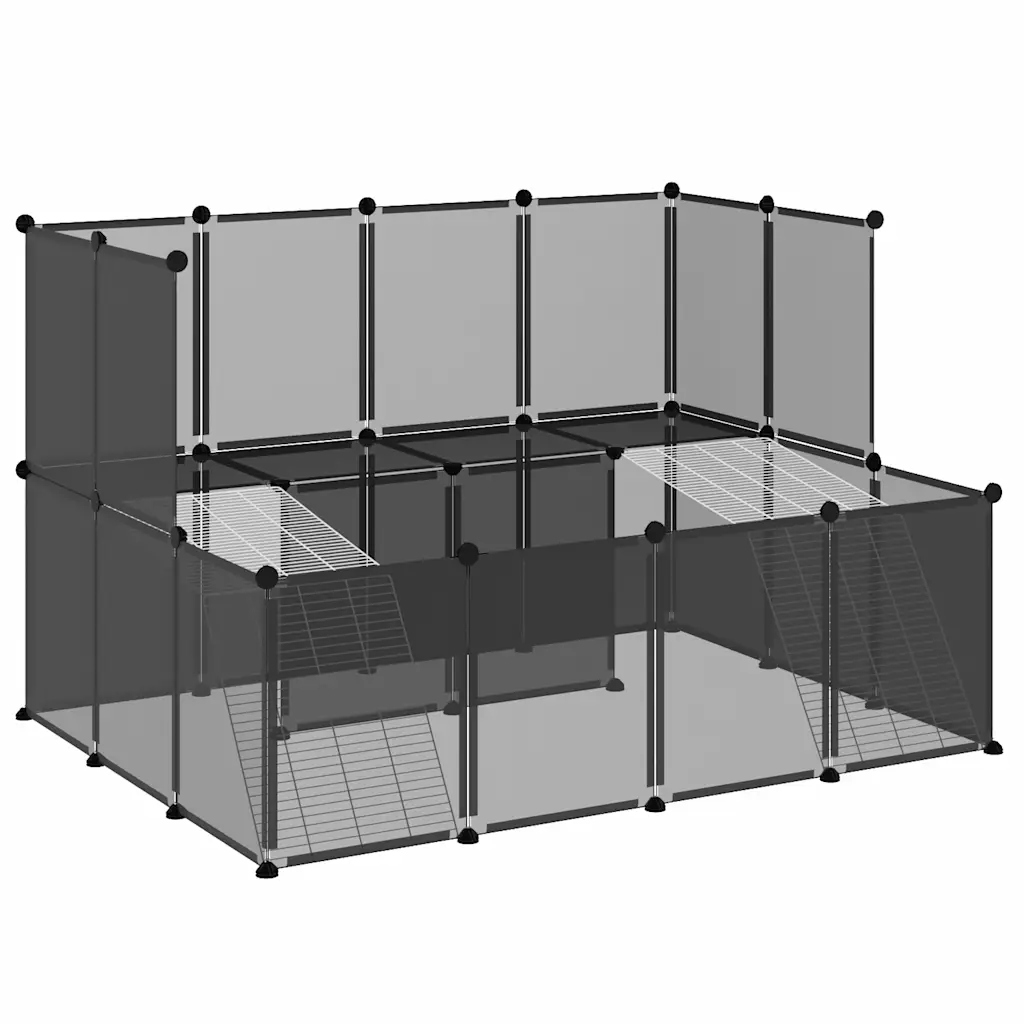 Klec pro malá zvířata černá 143 x 107 x 93 cm Pp a ocel
