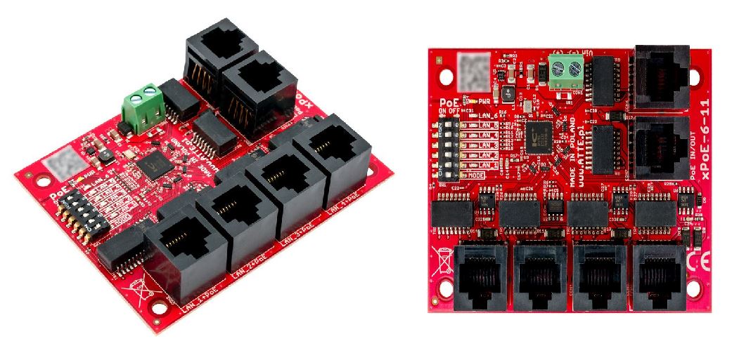 Switch PoE s 6 porty (4xPoE +2xLAN) bez napájecího zdroje