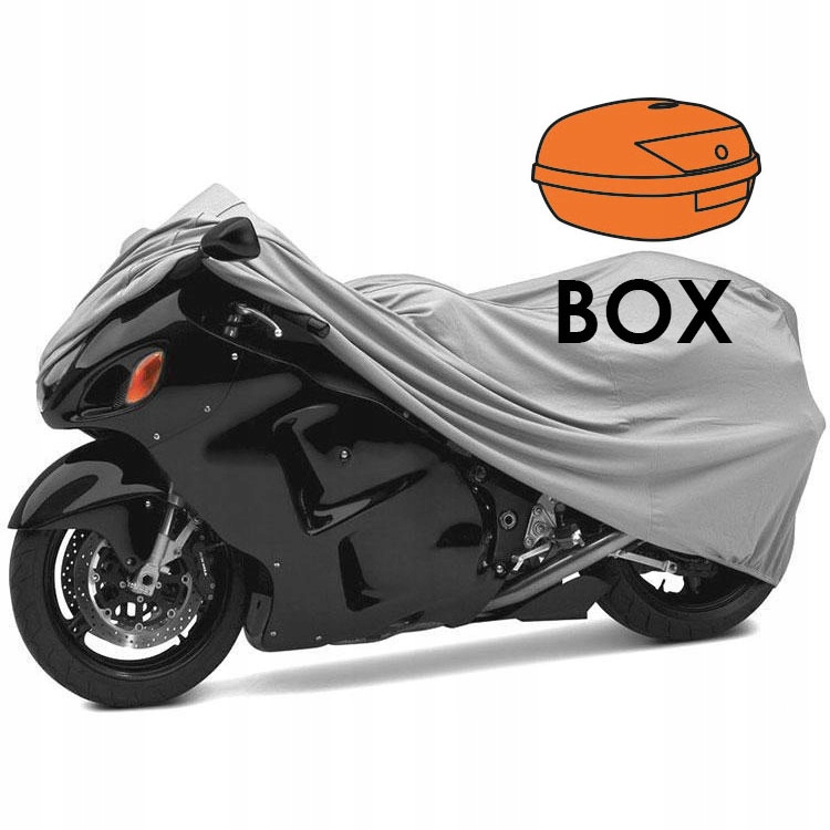 WODOODPORNY POKROWIEC NA MOTOCYKL Z KUFREM L