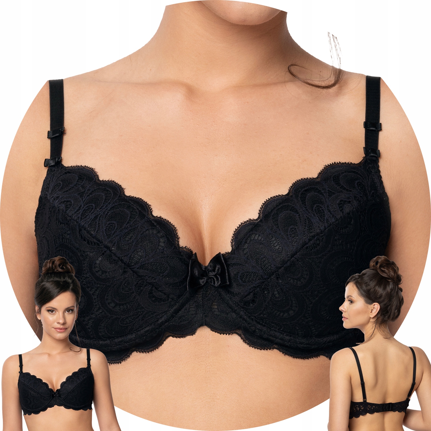 Róża Termena Push-up podprsenka černá 80E