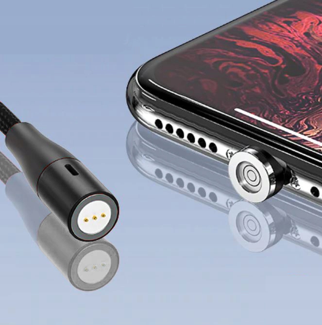 KABEL MAGNETYCZNY 2M TYP-C USB ŁADOWANIE 5A + DANE Kolor czarny