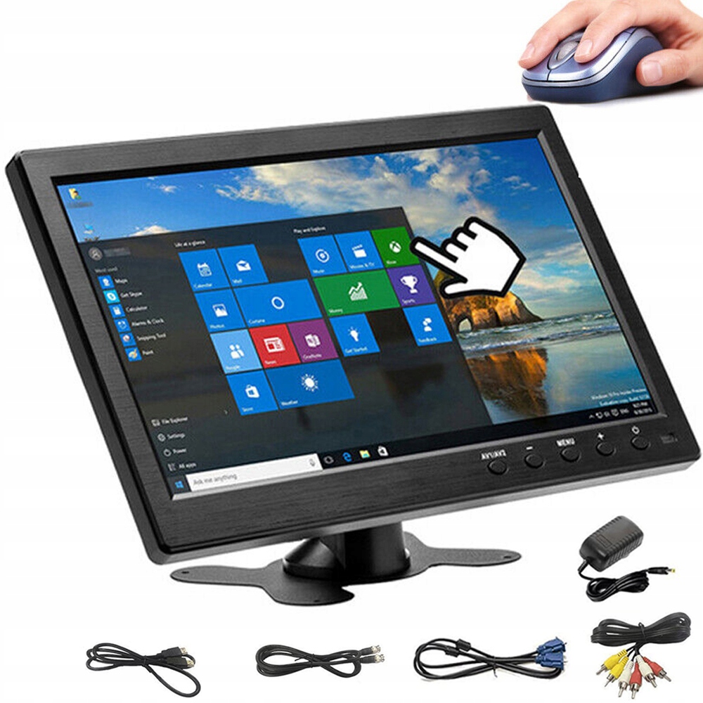 Monitor Do Auta S Úhlopříčkou 10,1 Palce, Mini Televizor Hdmi/vga/bnc/av/de