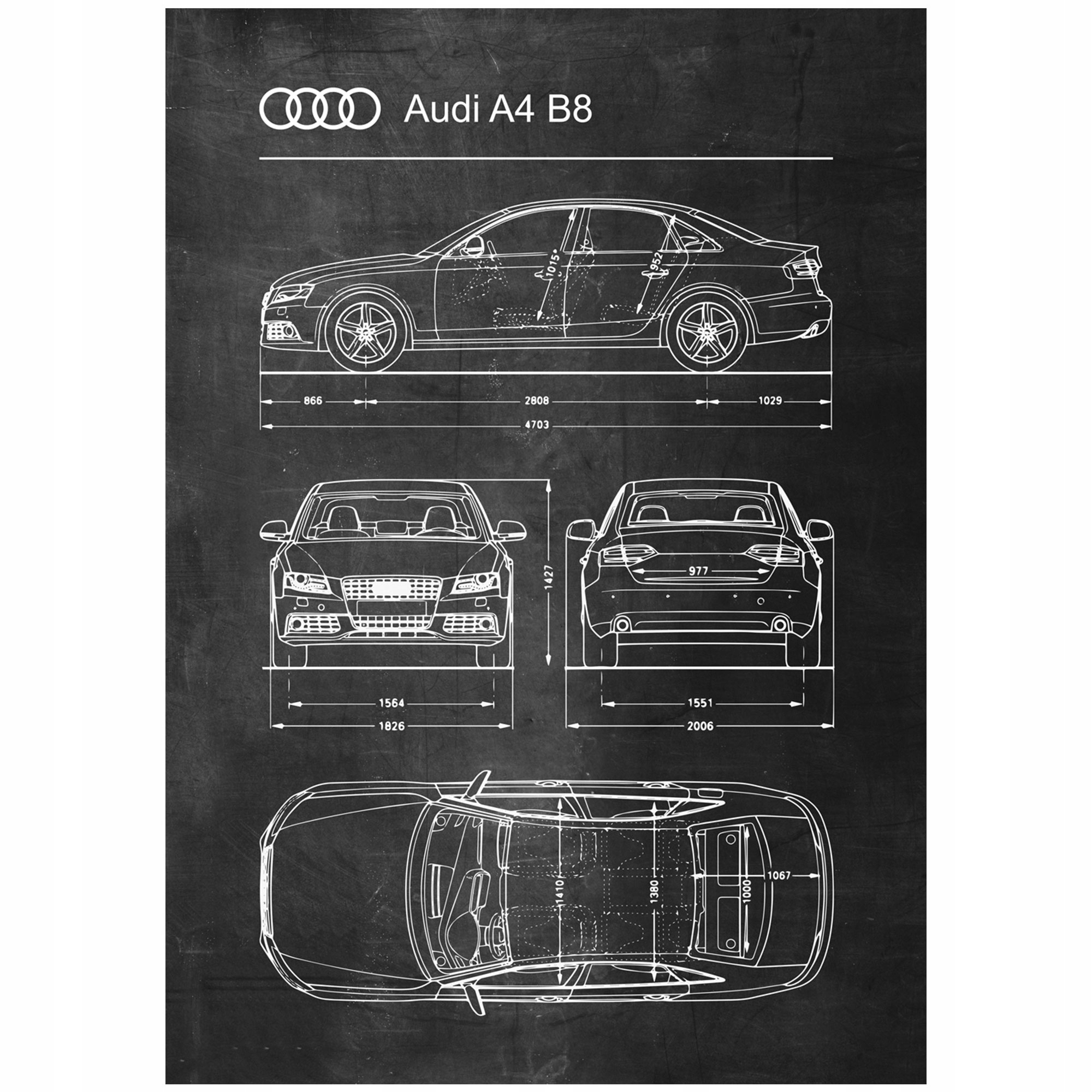 

Plakat Audi A4 B8 Retro Patent Schemat
