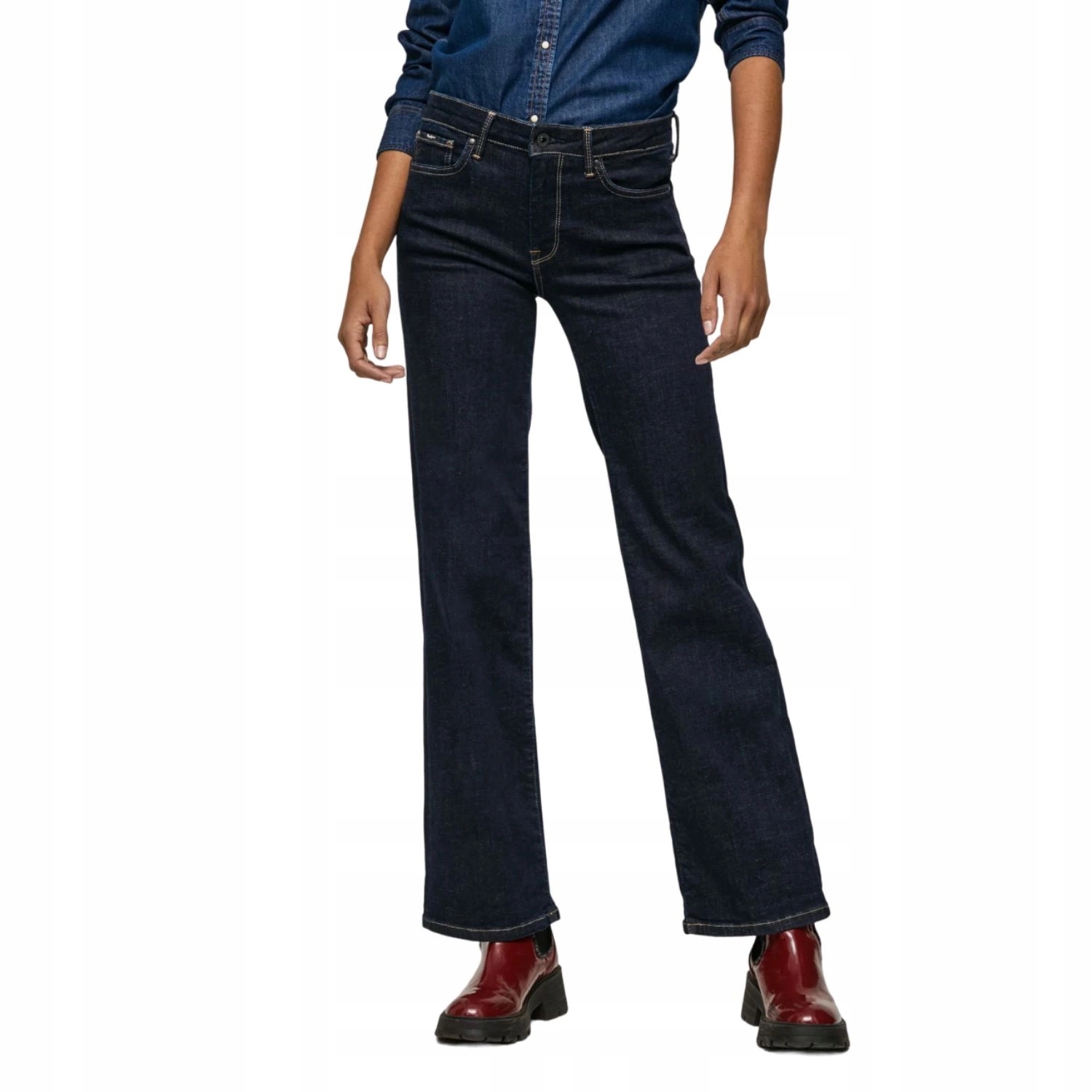 Dámské džínové kalhoty Pepe Jeans flare tmavé džíny vel. W24 L32