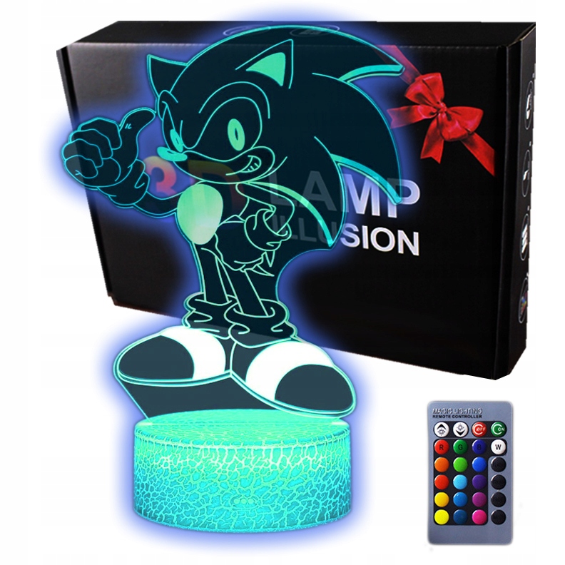 

Lampka 3D nocna led usb Mały Sonic z bajki