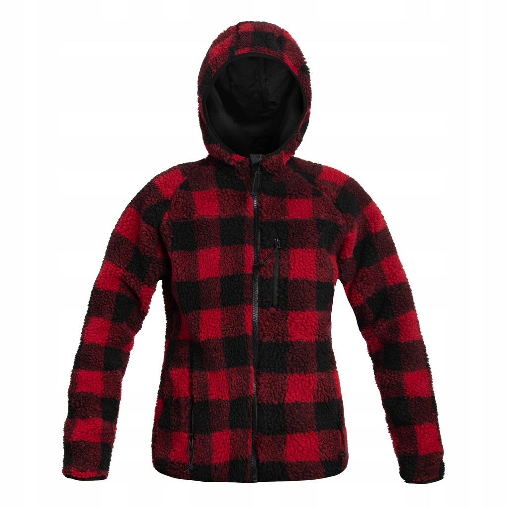 Dámská s kapucí Brandit Teddyfleece Jacket Red/Black 5XL