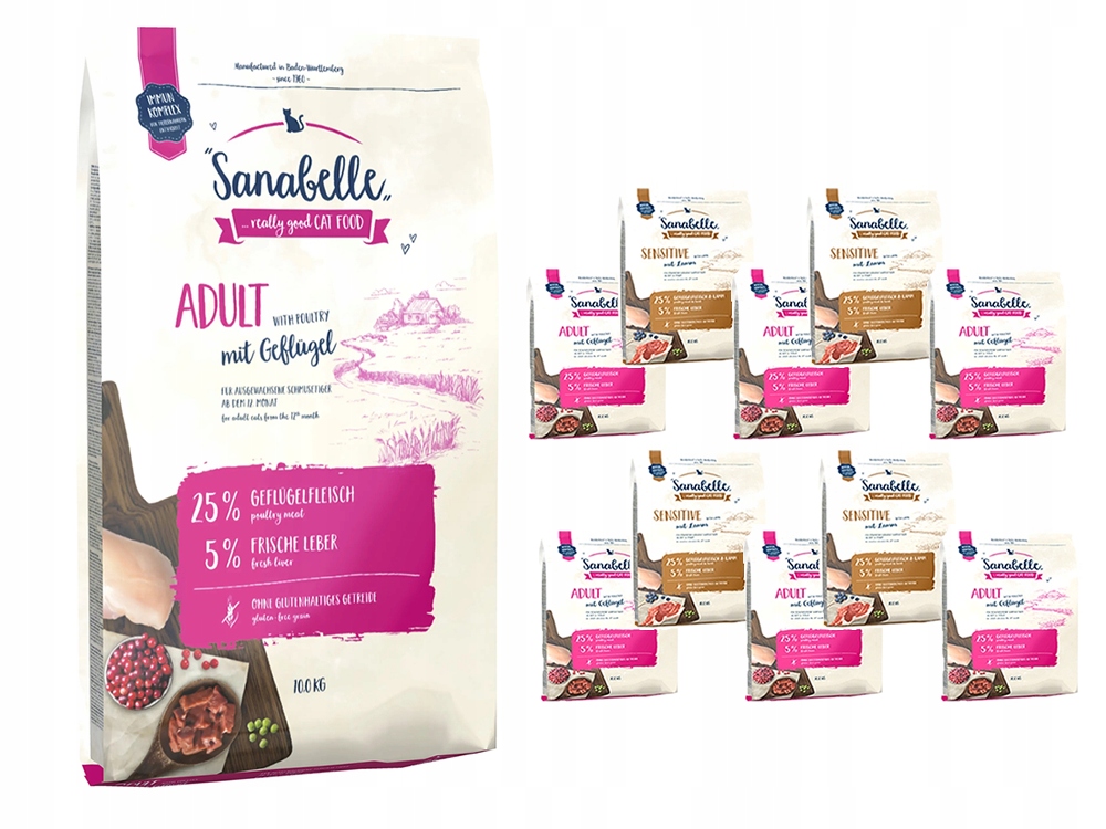 Bosch Sanabelle Adult Drób 10kg 10x 40g