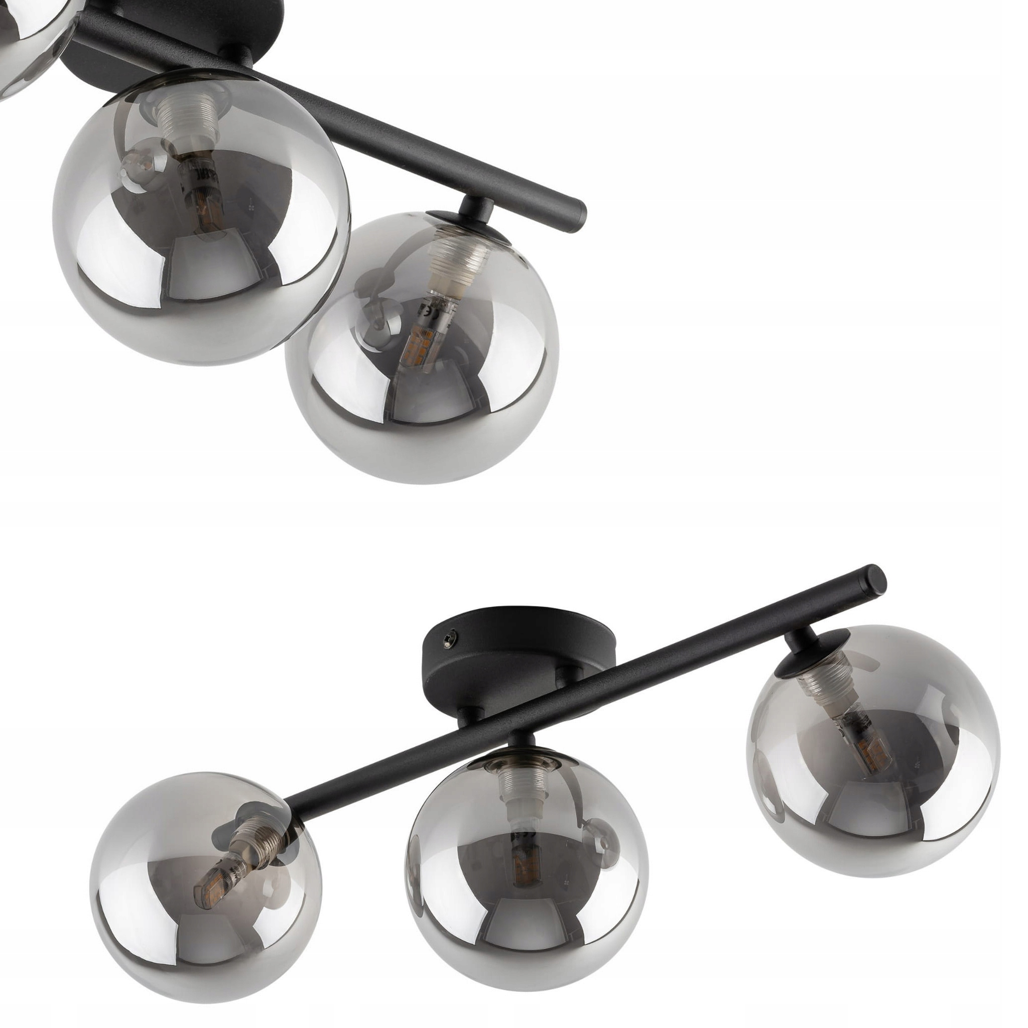 Lampa sufitowa szklana 3 grafitowe klosze G9 Estera do salonu Tk Lighting