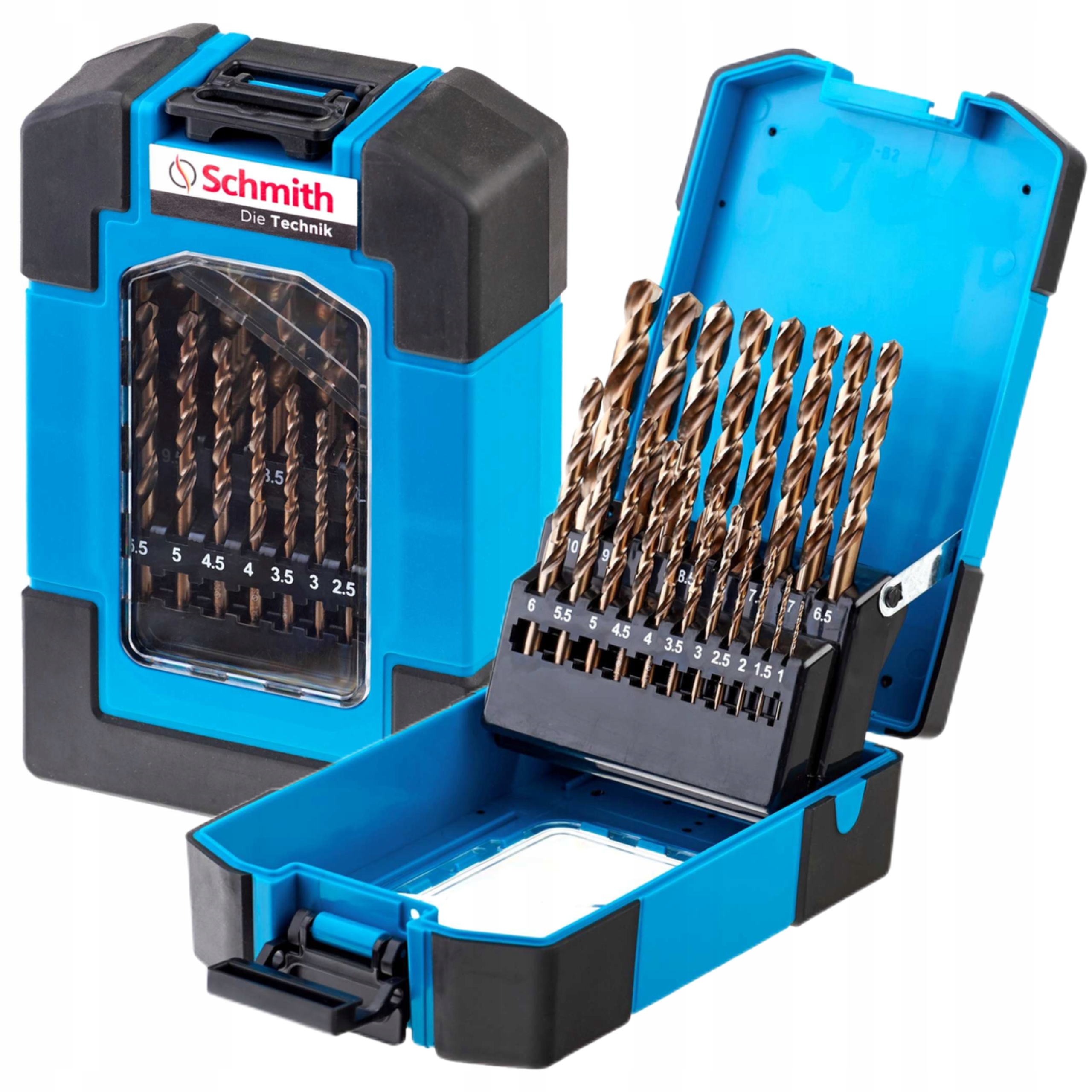 SHMITCH ZESTAW WIERTEŁ KOBALTOWYCH KOMPLET WIERTŁA DO METALU KOBALTOWE 19el