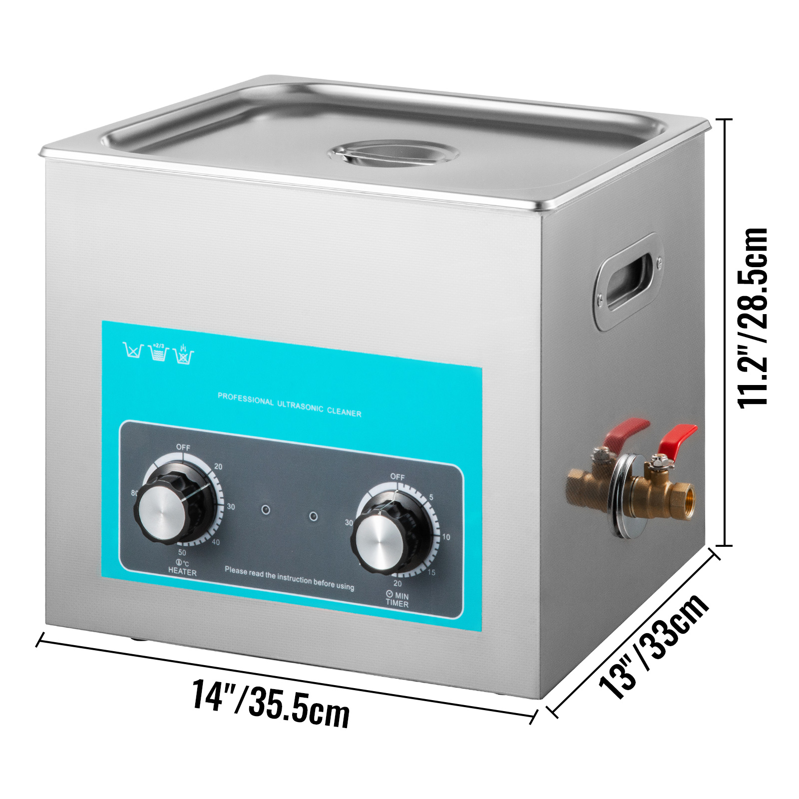 Ультразвуковой очиститель VEVOR с ручкой 15l 360W