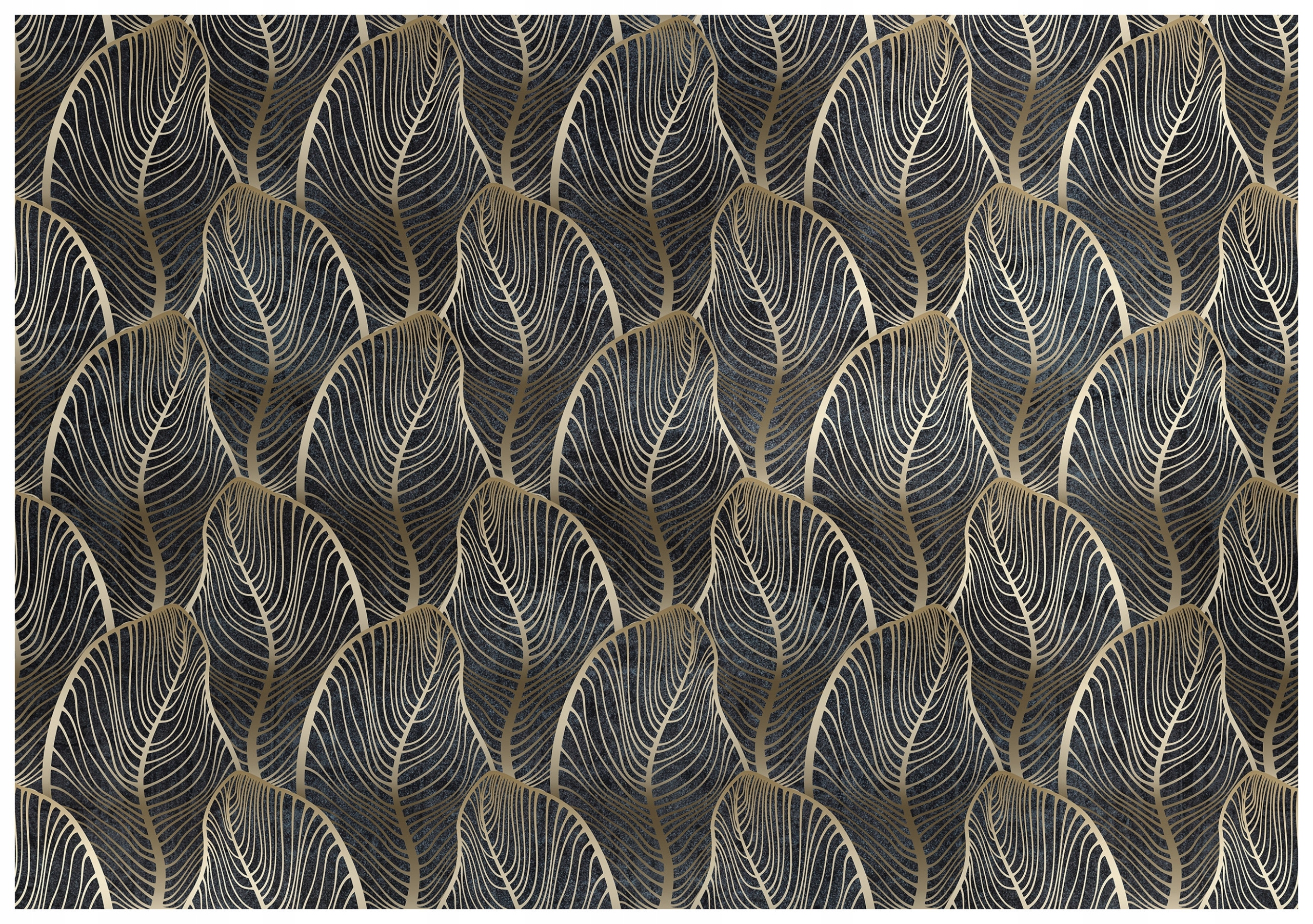 Tapeta Zlaté listy na černém pozadí ornament 400x280 Premium Design lepidlo