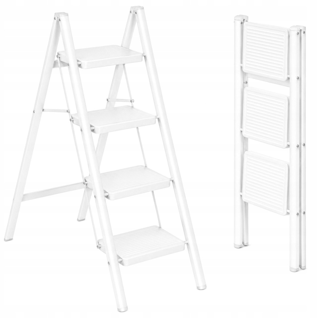 4stupňový skládací kovový žebřík Easystep White