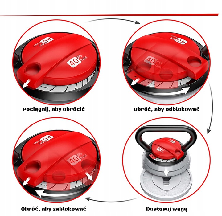 DIVISIONB2 KETTLEBELL Z REGULOWANYM OBCIĄŻENIEM Marka Dynamic