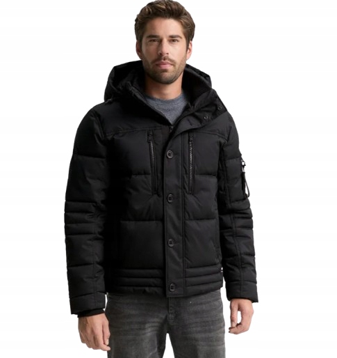 Tom Tailor Pánská Černá Prošívaná Bunda S Kapucí M 6FA