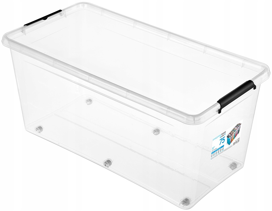 POJEMNIK PLASTIKOWY Z POKRYWKĄ KÓŁKAMI DO DOMU MOXOM SIMPLESTORE 75 L Kod producenta 1832