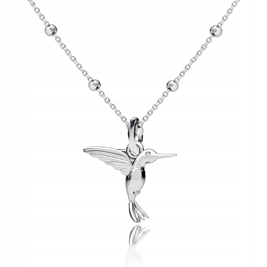 Stříbrný kuličkový náhrdelník Kolibřík 3D Symbol radosti Stříbro ryzost 925
