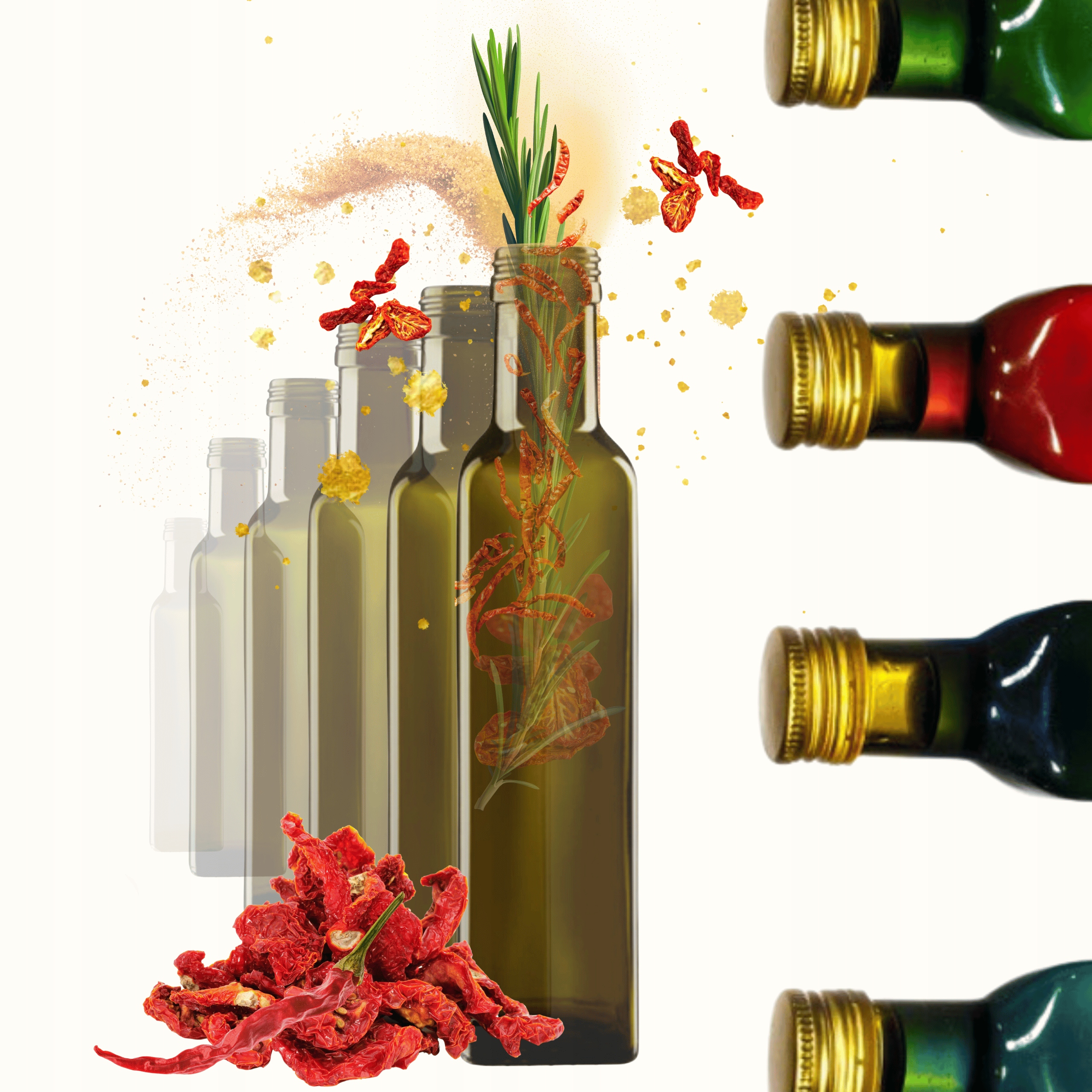 Fľaše 250 ml štvorcové marasky zelené olivový fi31 60ks Bez Prikrývok