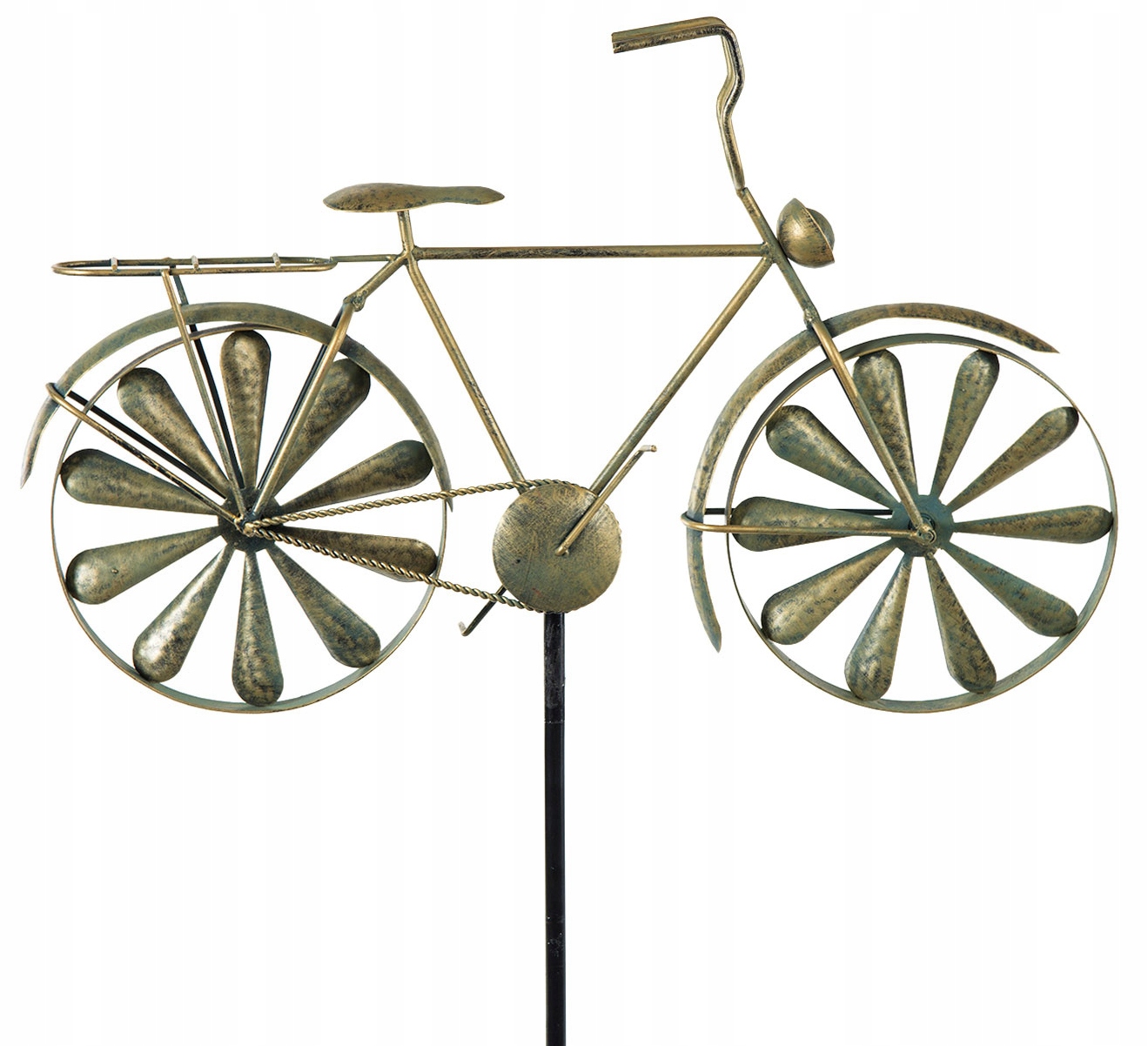 

Dekoracja Ogrodowa wiatrowa rower Złota