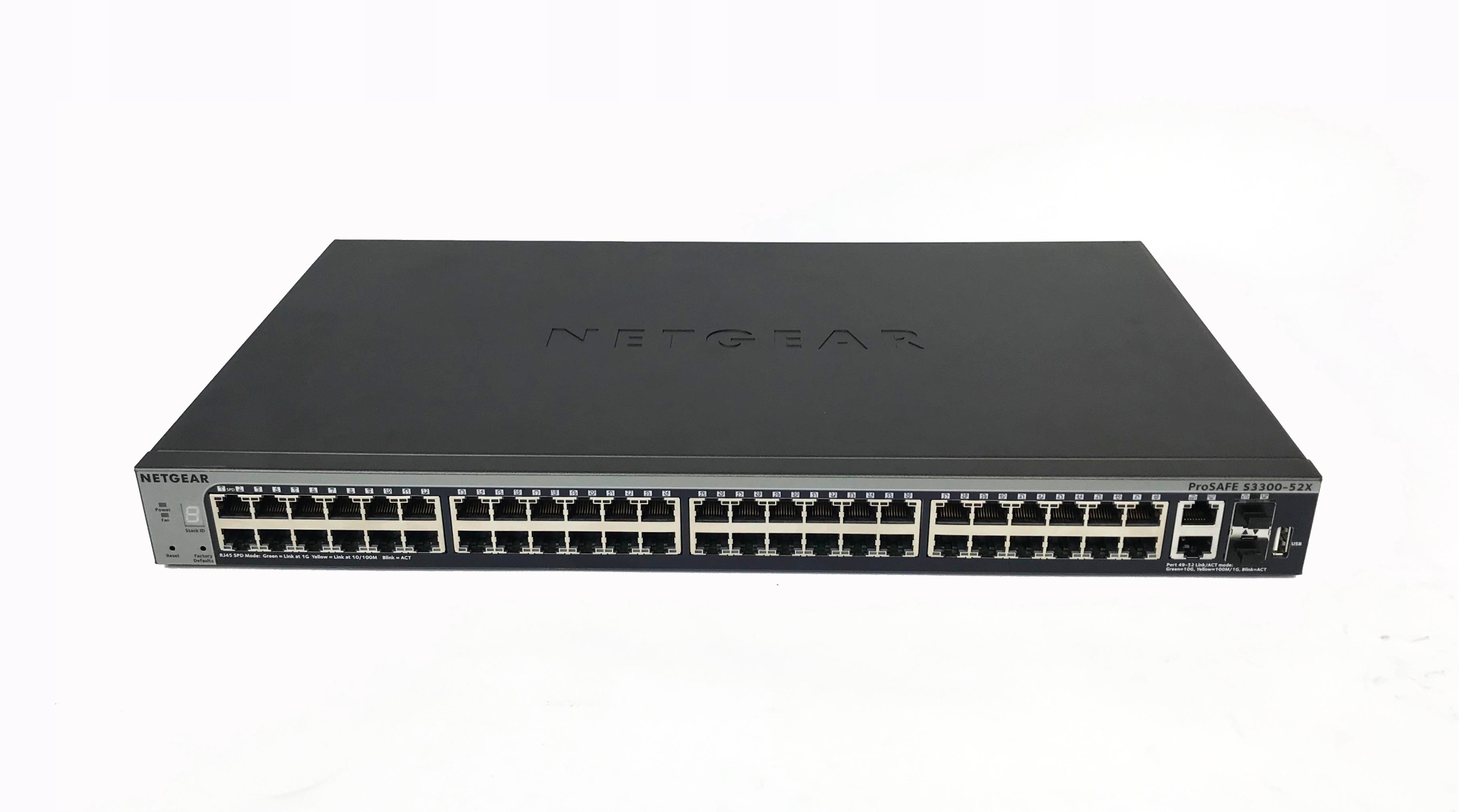 S3300-52X (GS752TX-100AJS) 【48x1G+4x10G】 Netgear S3300-52X GS752TX 48 Gigabit Stackcable smart switch with