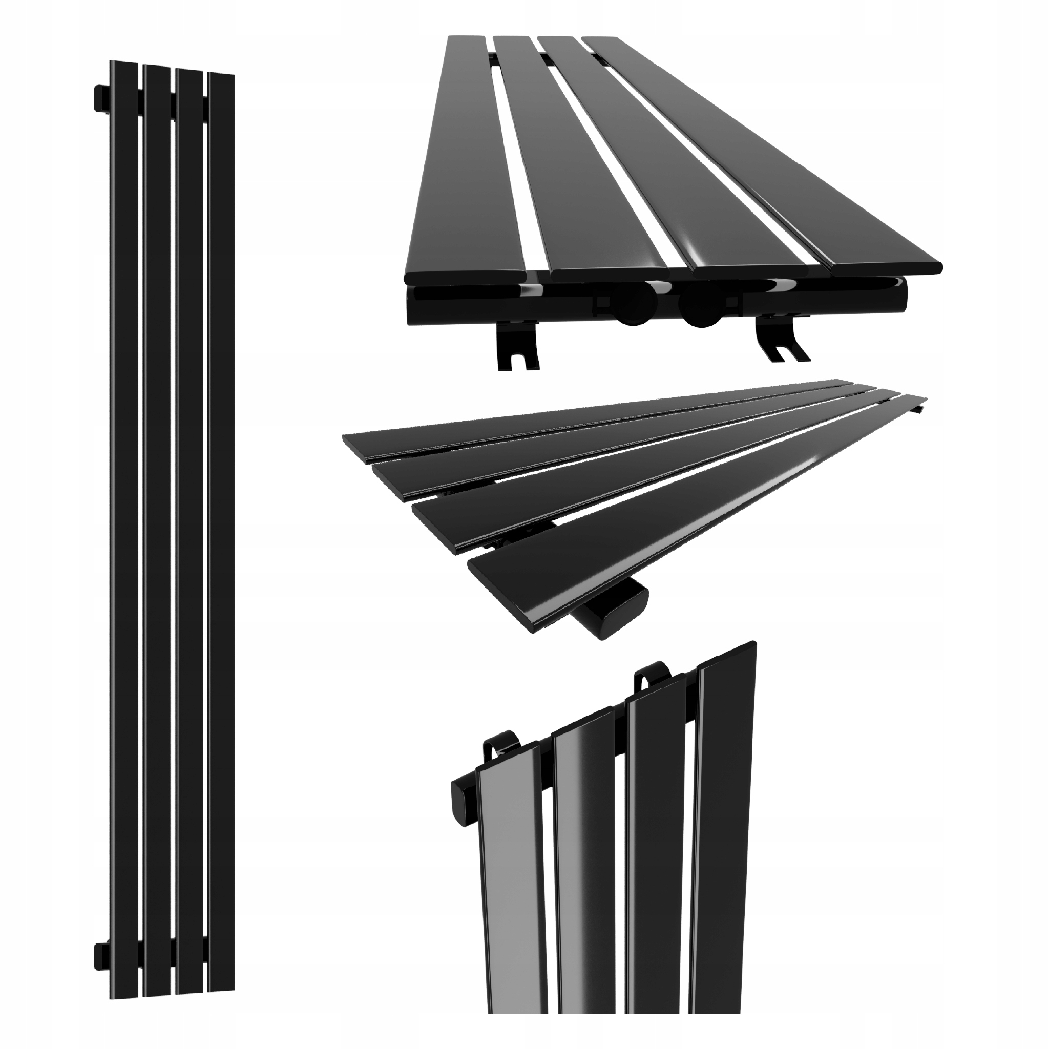 Dekorativní Radiátor Belloslim 120x30 Černý Lesk