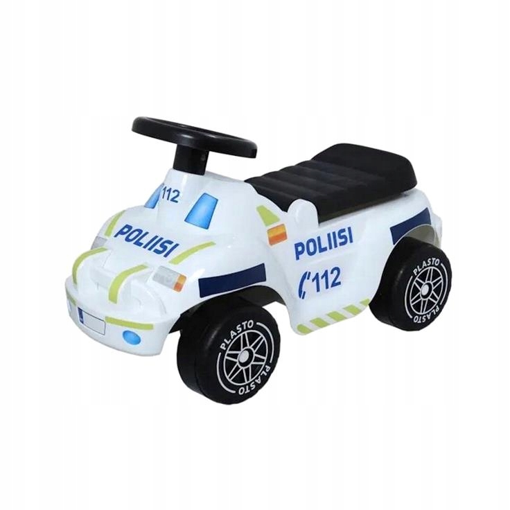 Plasto Jeździk Policja Ciche Koła, Do 35KG, 12M+ Otwierany Bagażnik