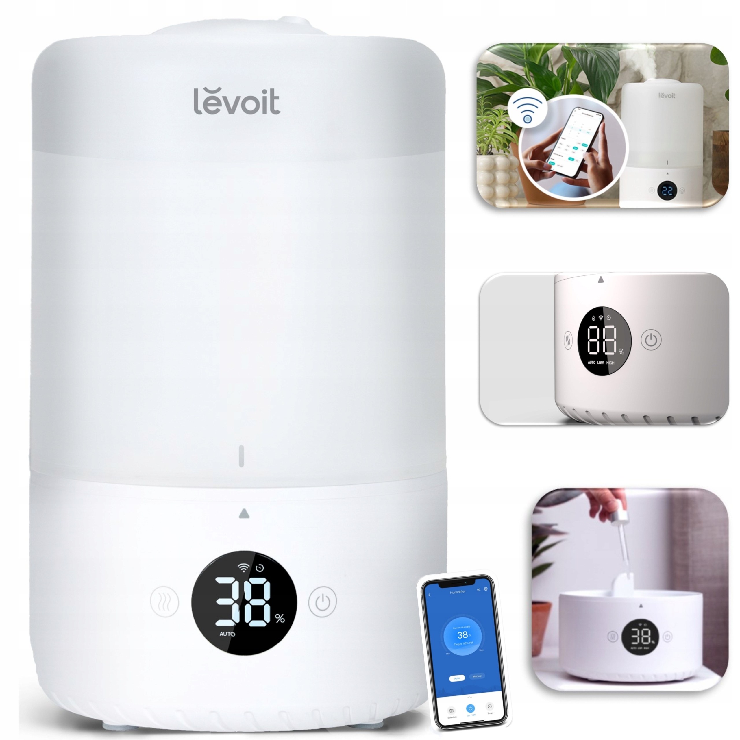 Nawilżacz powietrza Levoit Dual 200S dyfuzor cichy smart aromaterapia 3l