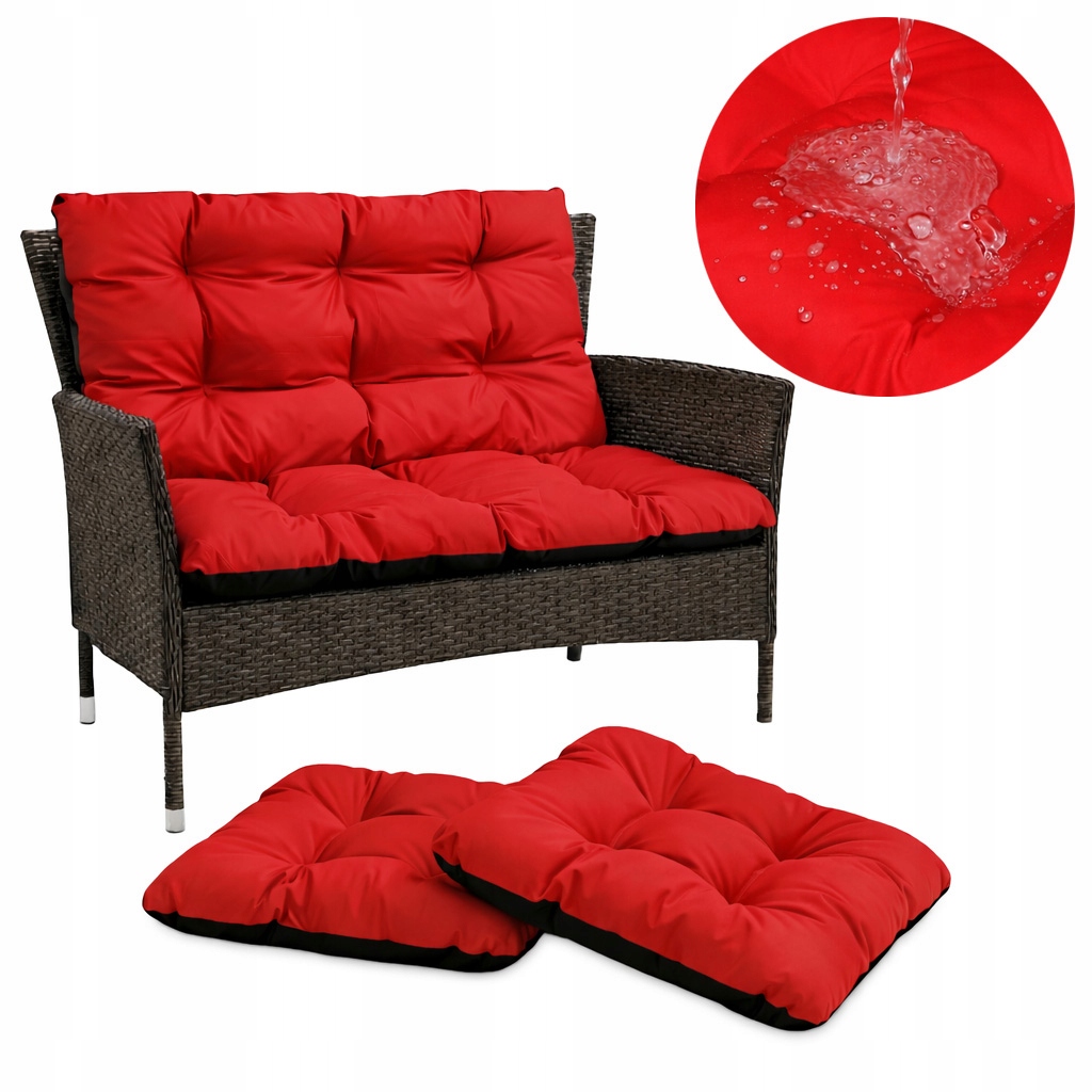 Set polštář na houpačku 100x60x50 2x45/45 Červený