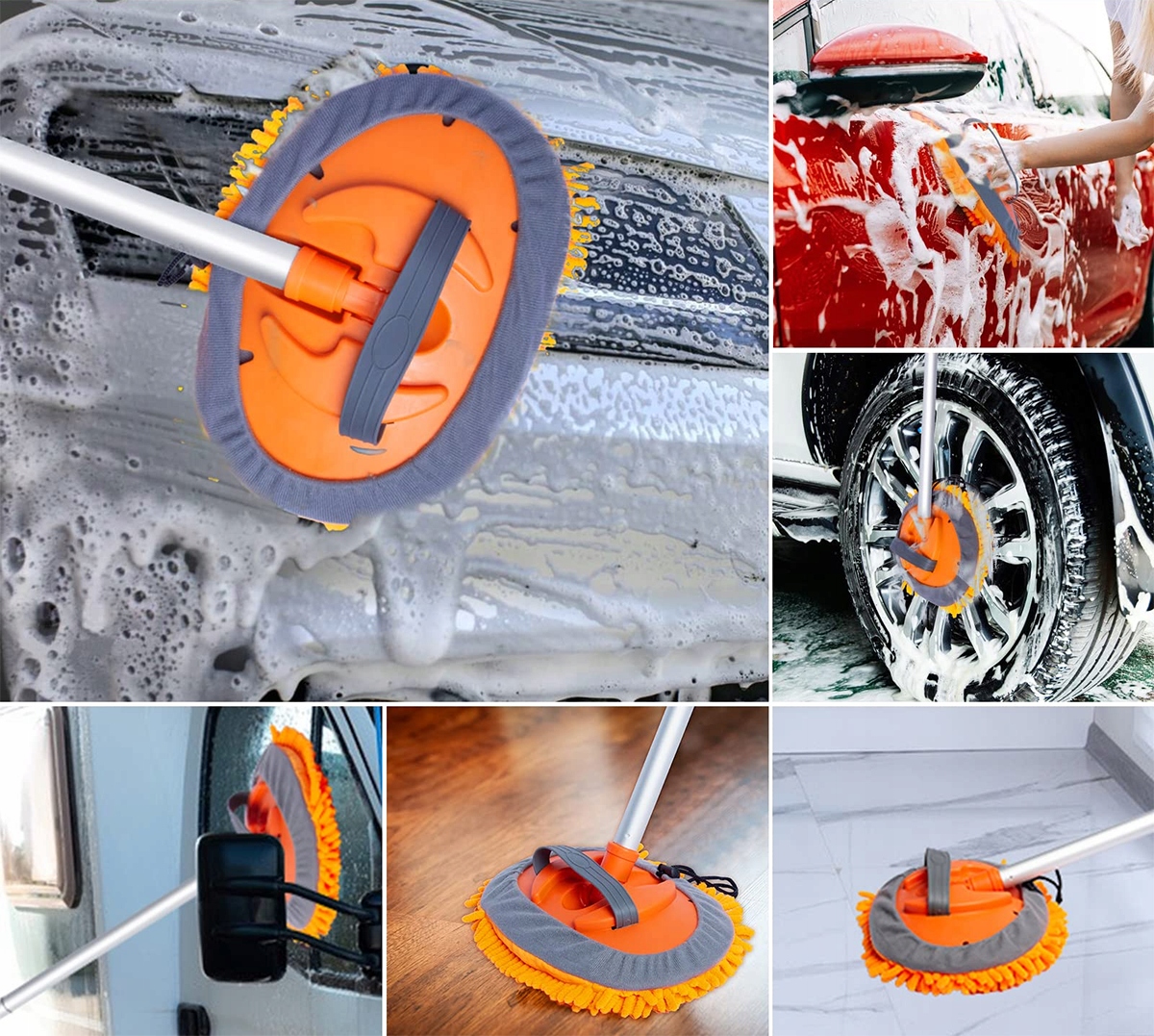 SZCZOTKA DO MYCIA SAMOCHODU TELESKOPOWA MOP SAMOCHODU 2W1 GŁOWICA x2 EAN (GTIN) 0191491855641