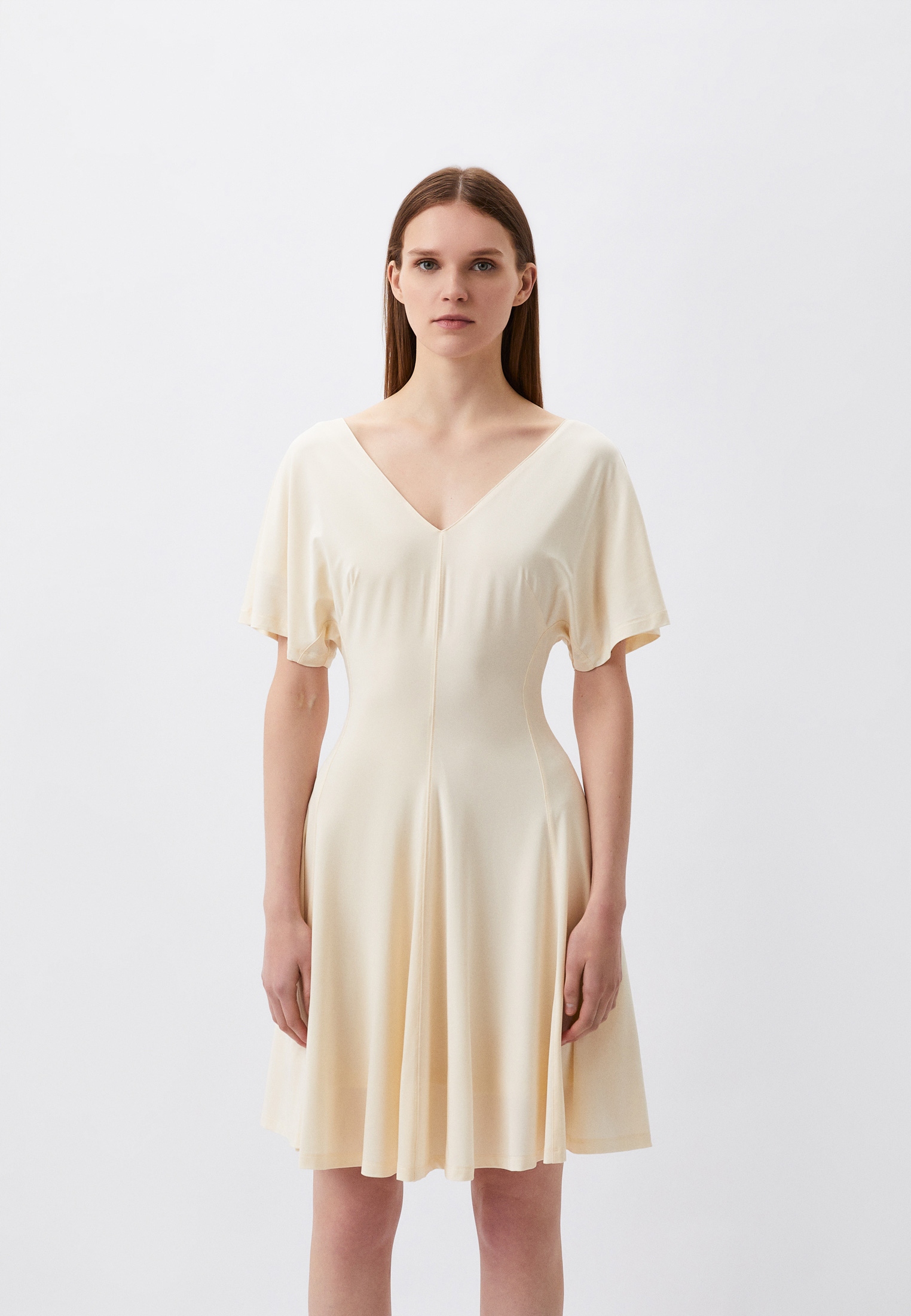 Tru Trussardi Ecru Trapézová Šaty