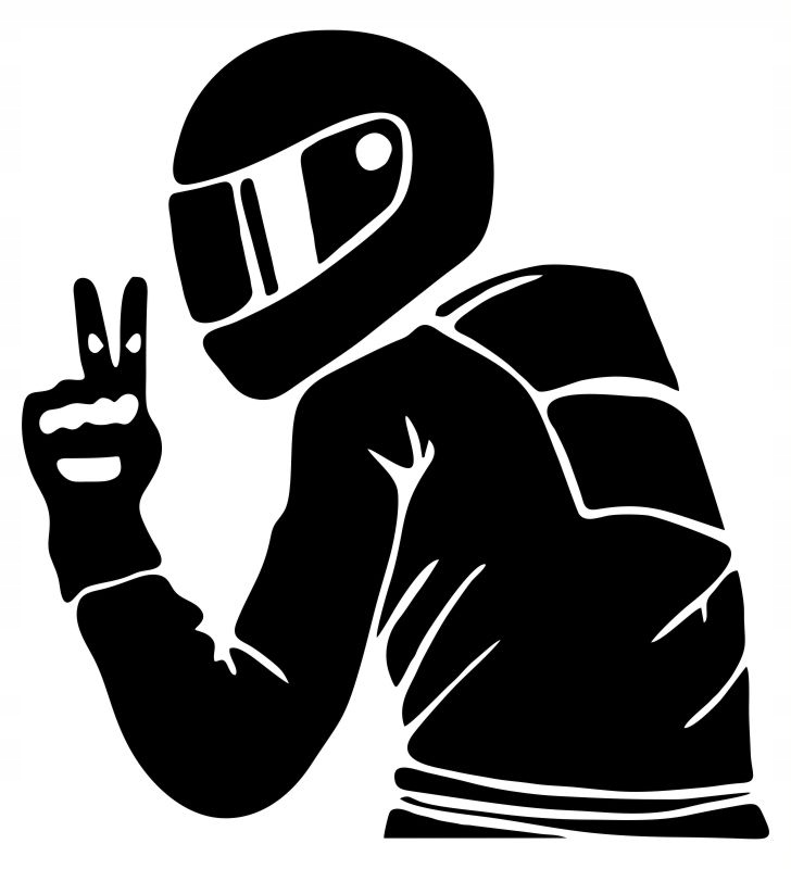 Naklejka Motocyklista motocykl Lwg na samochód klapę bagażnik