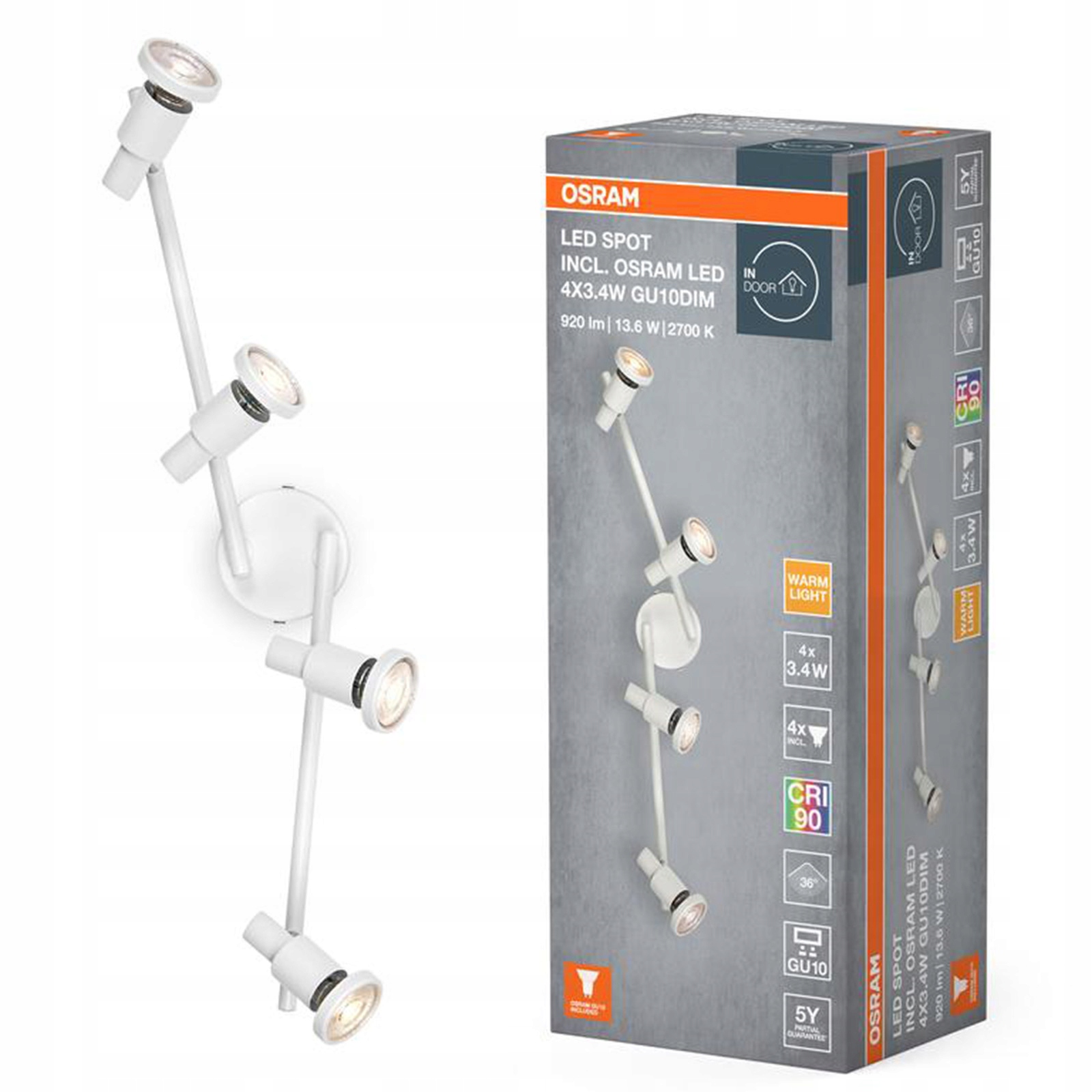 Led Spot 4X3.4W 927 GU10 Wt