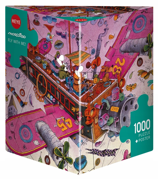 Puzzle Heye 1000 Bajkowy samolot Lot Humor Komiks
