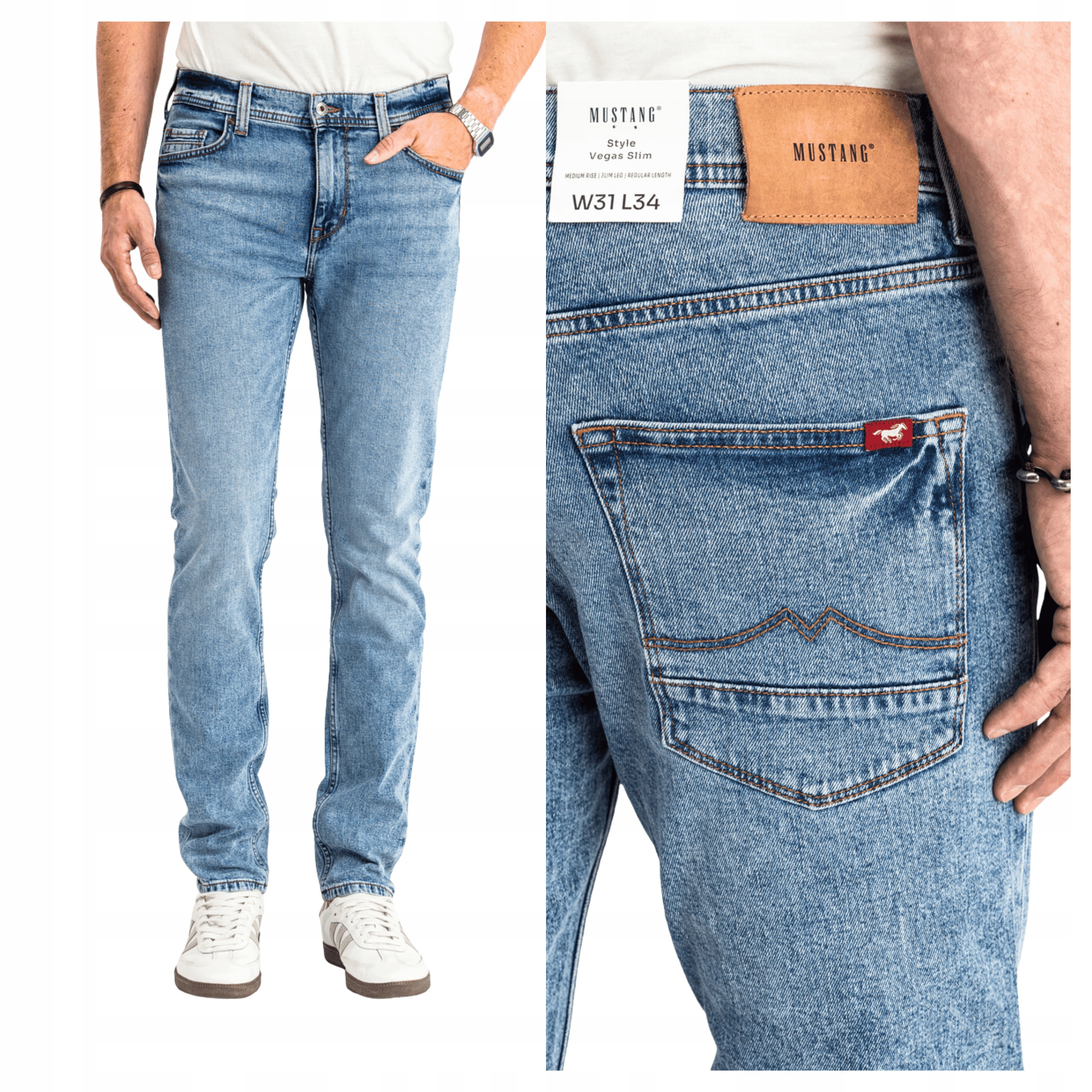 Pánské přiléhavé džínové kalhoty Mustang Vegas Slim 33/32