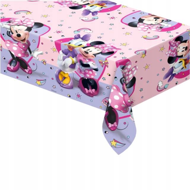 OBRUS foliowy MYSZKA MINNIE różowy DAISY urodziny