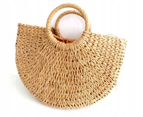 DUŻA TORBA KOSZYK TOREBKA DAMSKA SŁOMIANA PLAŻOWA Kolor wielokolorowy