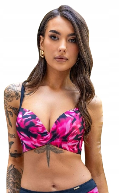 Plavková podprsenka Krisline Barbados push-up brassiere 70D černá růžová