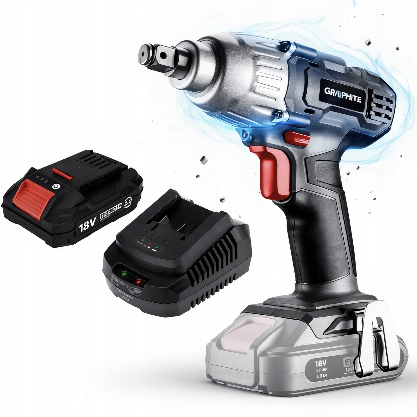 Graphite Rázový Klíč Akumulátor 2AH Energy 18V 1/2 58G018 Sada Napájecího Zdroje