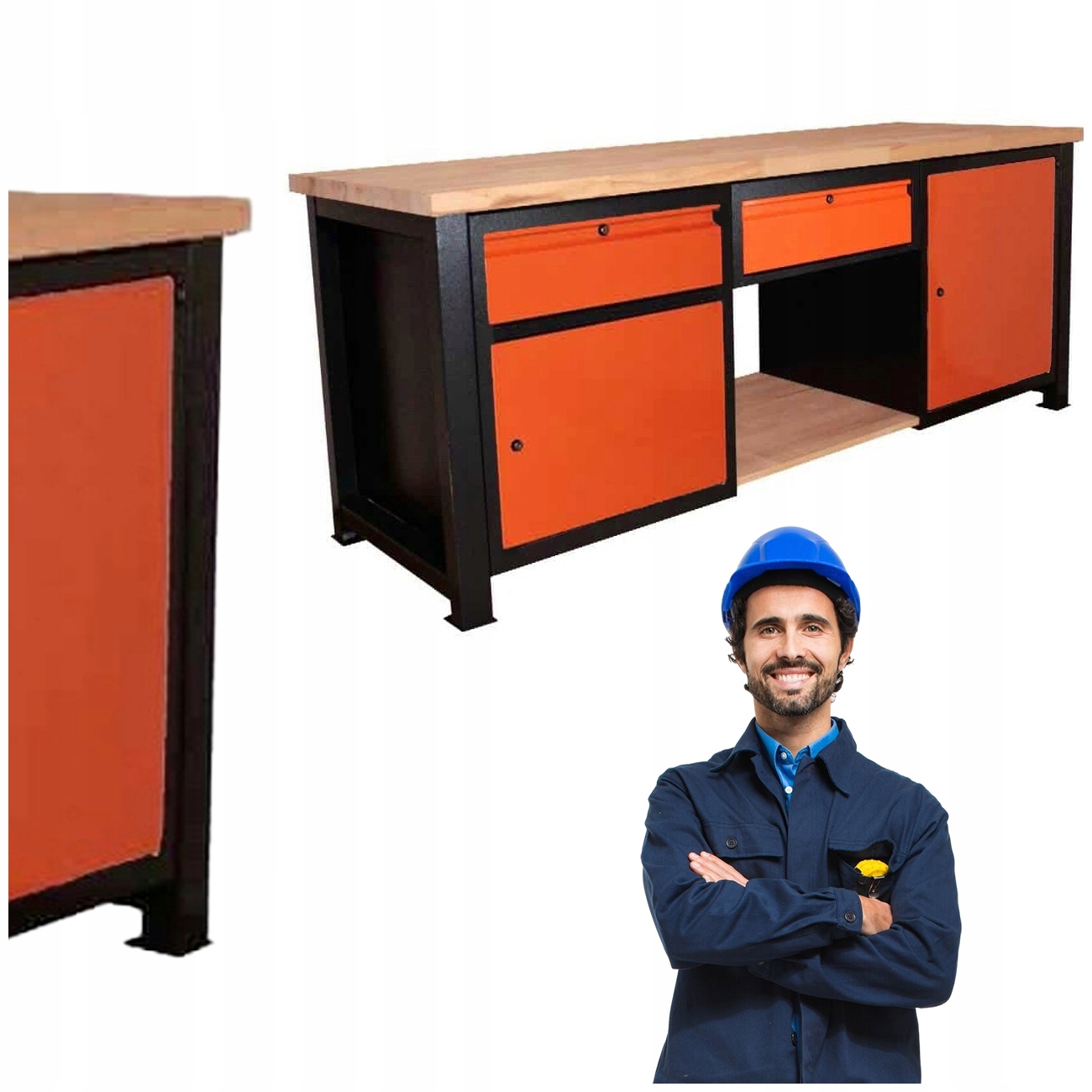 Pracovní Stůl, Silný Kovový Garážový Průmyslový Pracovní Stůl 210X68X83 CM