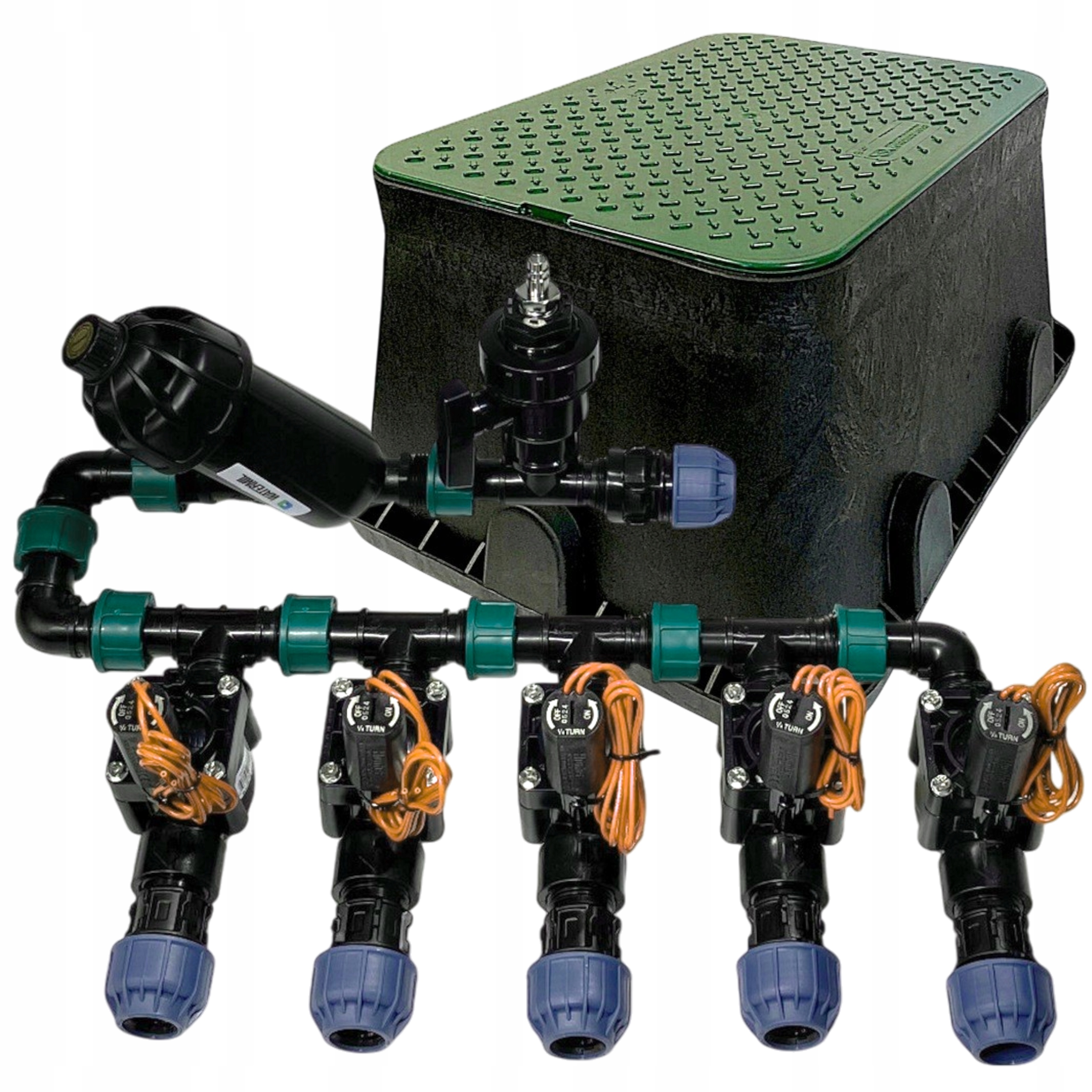 Kolektor 5 sekcji rura 25mm Filtr Studzienka system nawadniania autmat