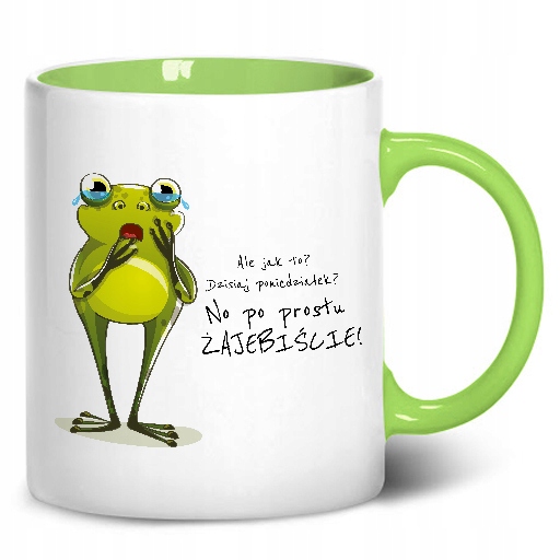 

Kubek Wnętrze Ucho Zielone wzór Żaba 02