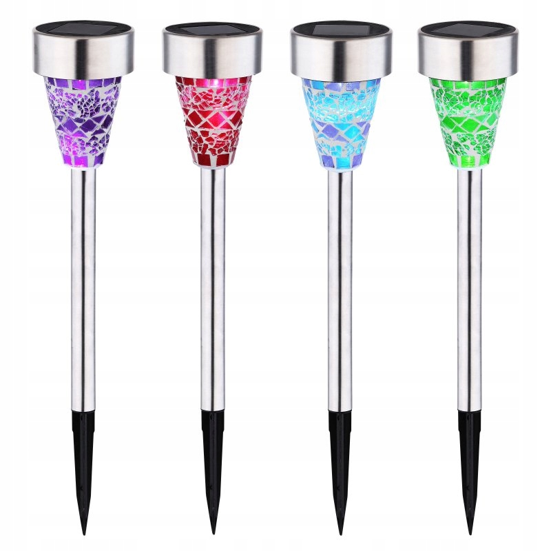 Sada 12 solárnych Led svietidiel Solar 0,06 W do záhrady, strieborná