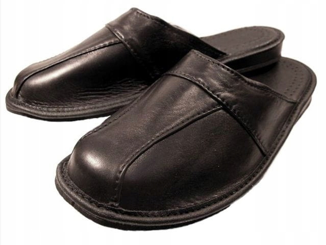 

Kapcie Męskie Skóra Cielęca Czarne Vip 320 r.45