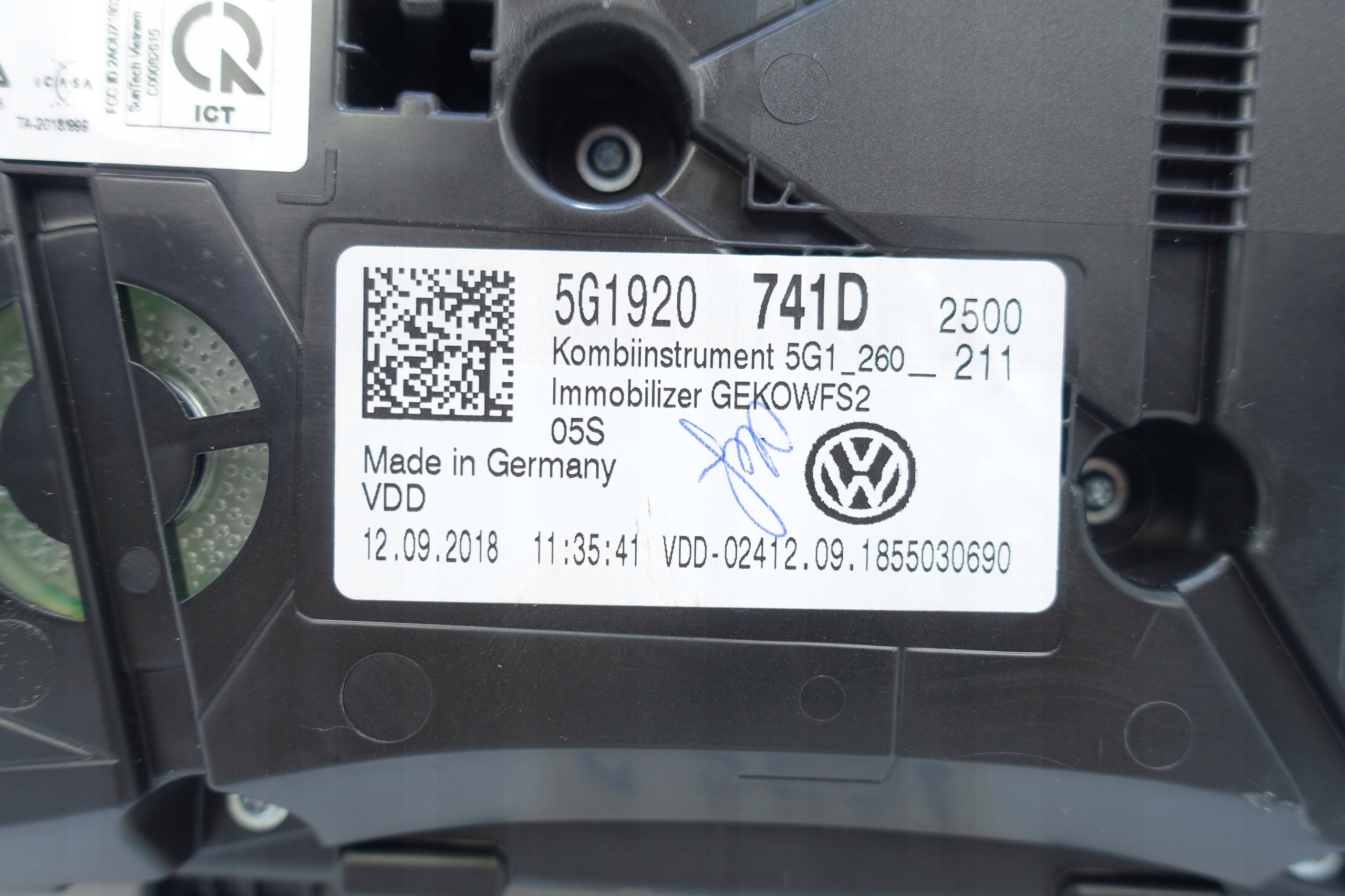 dials dials VW GOLF VII 7 5G 48786KM 5G1920741D