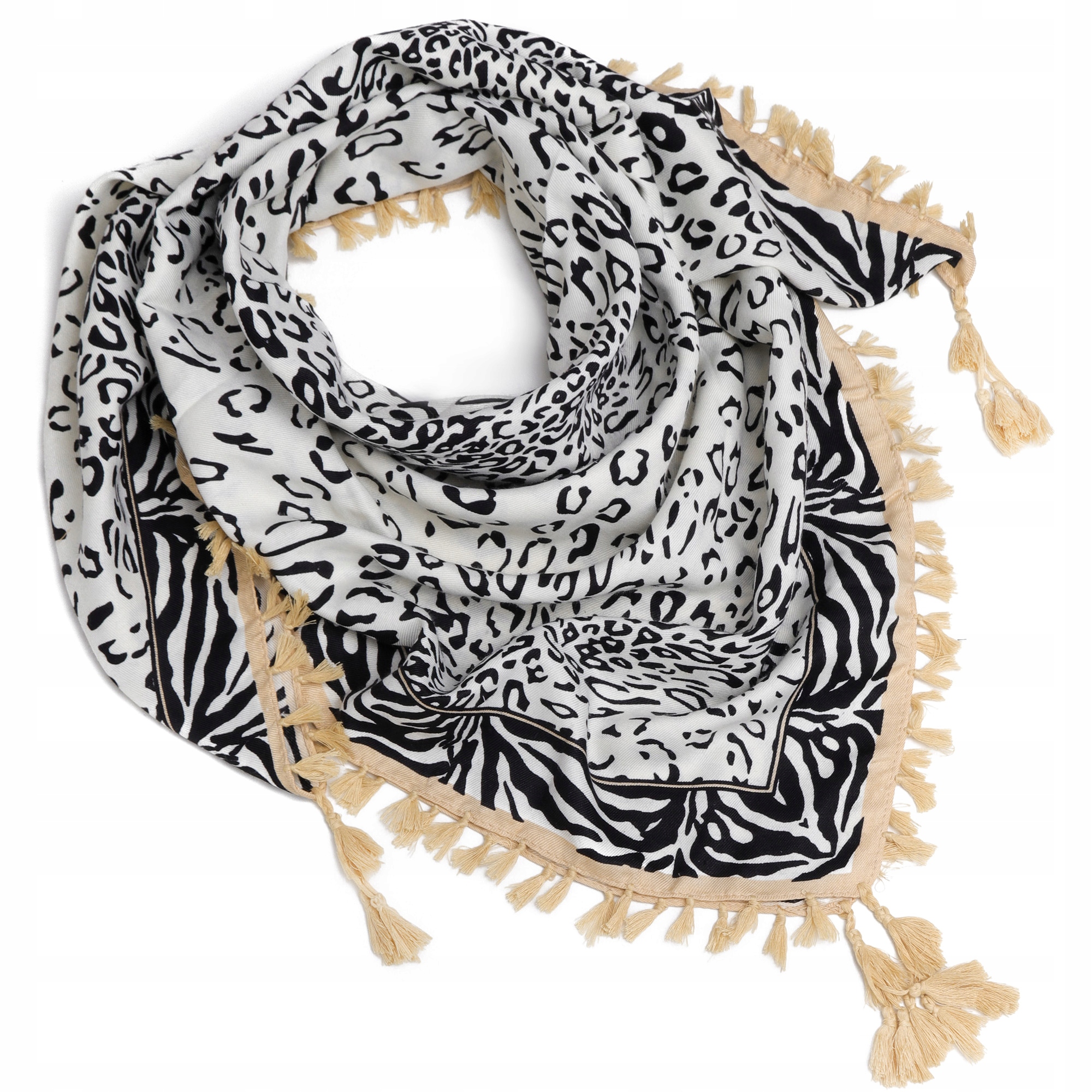 Chusta damska szal apaszka z frędzlami Stan opakowania oryginalne