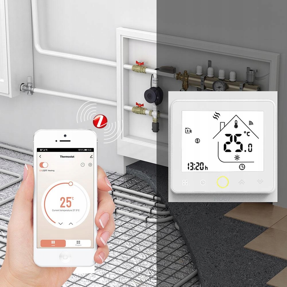 

Termostat ZigBee Tuya 5A z Alexą Google Home